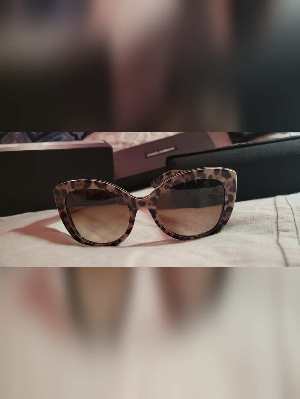 Dolce & Gabbana Tortoise Sunglasses With Case, Dustbag